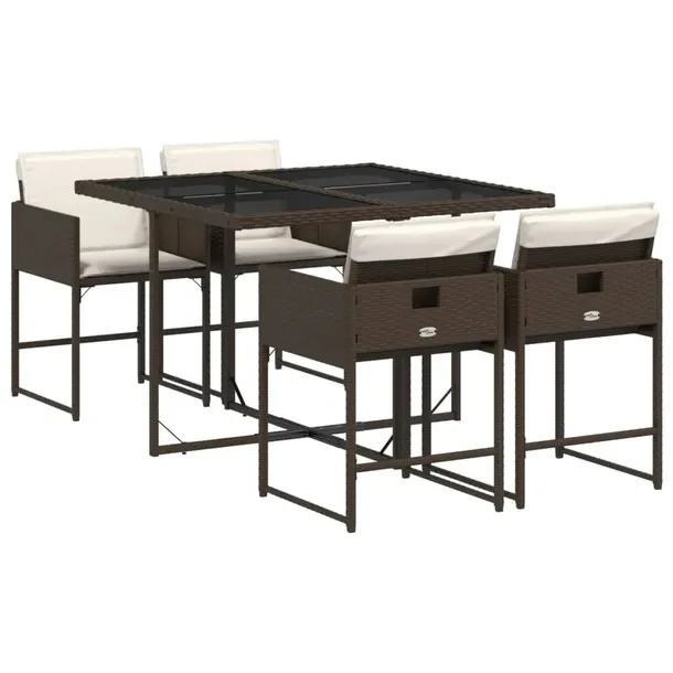 Zestaw Mebli Ogrodowych Rattan PE, Stół 110x106x73 cm, Krzesła 50,5x50x7