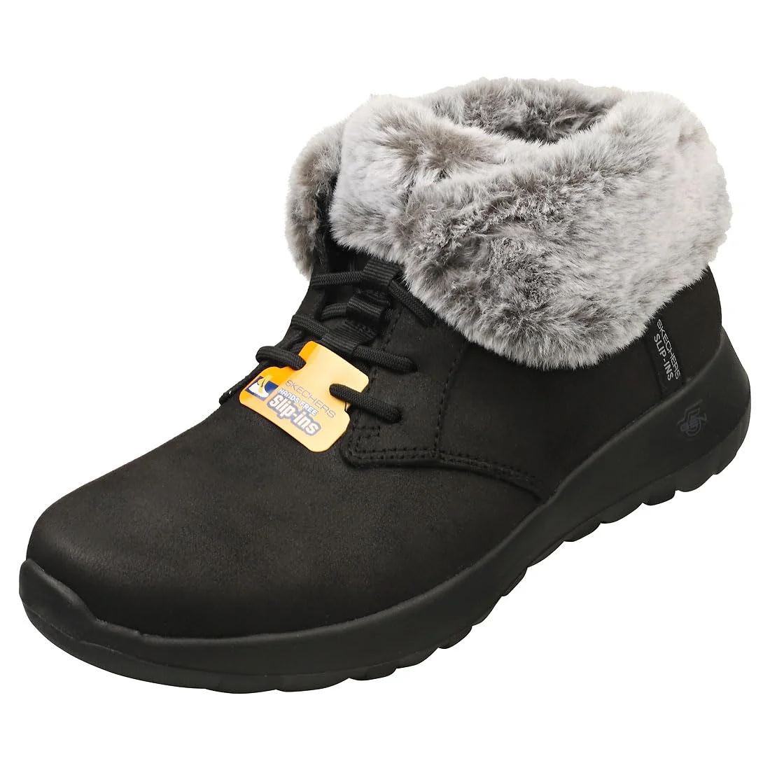 Skechers Damskie buty do kostki On-The-Go Joy-Cozy Charm bez użycia rąk, Czarny/Szary, 39 EU