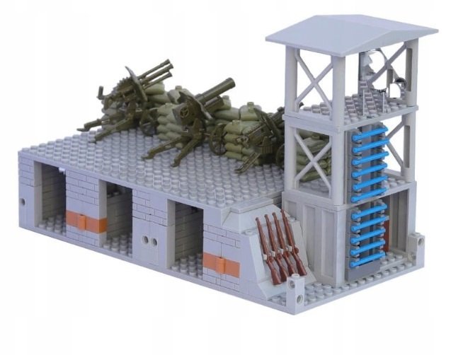 Klocki militarne bunkier wieża baza posterunek II wojna Maginot 650el (KL63)