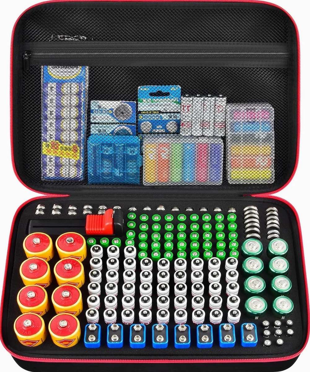 ORGANIZER BATERII TESTER CZARNY ETUI PUDEŁKO MIESZCZĄCE 161 OGNIW AA AAA C