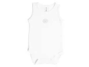 Body bambusowe bez rękawów Białe 9-12m BAMBOOM - Body dla niemowląt - miniaturka - grafika 1