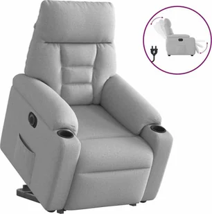 vidaXL Podnoszony fotel masujący, elektryczny, rozkładany, szary - Fotele - miniaturka - grafika 1