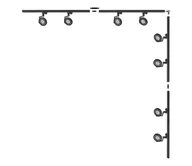 Lampy sufitowe - Zuma Line 3590 - Punktowe oświetlenie w systemie szynowym MASTER 8xGU10/15W/230V czarne - miniaturka - grafika 1