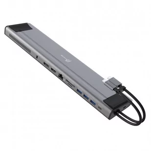 Stacja dokująca j5create 2xUSB-C M.2 NVMe USB-C Gen 2 Docking Station 1xHDMI/1xDisplay Port/3xUSB3.2/2xUSB-C/RJ45 Gigabit/ 1xM.2 NVMe Slot srebrna JCD - Czasopisma - miniaturka - grafika 1