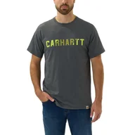 Koszulki męskie - Koszulka męska T-shirt Carhartt Force Midweight Block Logo - miniaturka - grafika 1