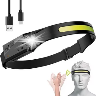 Latarka czołowa LED z czujnikiem ruchu IPX4 USB-C 1200 mAh - czarna - Latarki - miniaturka - grafika 4