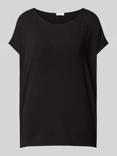 T-shirt z mieszanki wiskozy z okrągłym dekoltem - Koszulki i topy damskie - miniaturka - grafika 1