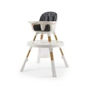 Krzesełka do karmienia - Oyster Home Highchair Krzesełko do karmienia 4w1 - Moon, szare - miniaturka - grafika 1