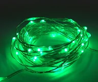 Pozostałe oświetlenie - Lampki LED zewnętrzne ŁEZKI 12V 5m 50LED  zielone IP65 - miniaturka - grafika 1