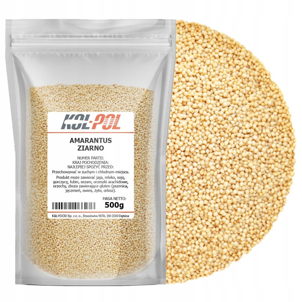 AMARANTUS ZIARNO 500g Naturalny szarłat bogaty w białko i błonnik Kol-Pol