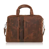 Torby na laptopy - Torba męska skórzana na ramię na laptopa do pracy vintage paolo peruzzi - miniaturka - grafika 1