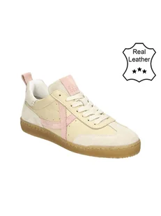 Bullboxer Skórzane sneakersy w kolorze beżowo-jasnoróżowym - Trampki damskie - miniaturka - grafika 1