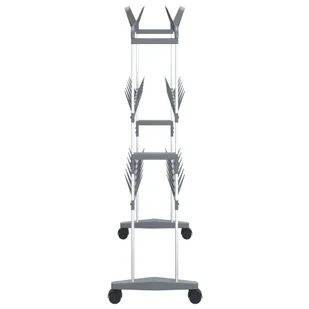 Lumarko Stojak na buty, z kółkami, srebrny, 66x27x100 cm - Szafki na buty - miniaturka - grafika 5