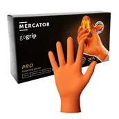 Rękawiczki jednorazowe - Rękawiczki nitrylowe S pomarańczowe Mercator Gogrip 50szt - miniaturka - grafika 1