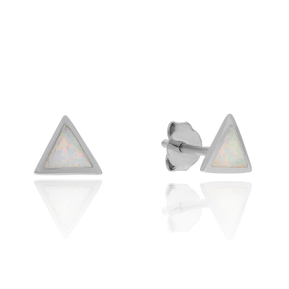 Srebrne kolczyki trójkąty emaliowane sztyfty pr. 925