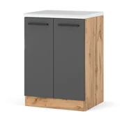 Szafki kuchenne - Szafka kuchenna stojąca z blatem modułowa blande 60cm wotan szary mat - miniaturka - grafika 1