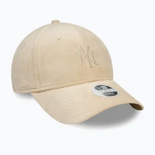 Czapka z daszkiem damska New Era Diamante Velour 9Forty New York Yankees light beige WYSYŁKA W 24H 30 DNI NA ZWROT - Czapki damskie - miniaturka - grafika 1