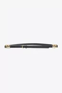 Paski - Pinko Love Micro Chain H1 Belt VITEL Pasek, Z99Q_Nero-Antique Gold, L Kobiety, Z99q_czarno-antyczne złoto, L - miniaturka - grafika 1