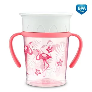 Canpol babies Babies, Kubek 360°, Jungle, Koralowy, 270 ml - Kubki dla dzieci - miniaturka - grafika 1