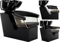 Myjki fryzjerskie - Myjnia myjka fryzjerska barberska Zoe Gold do salonu fryzjerskiego barberskiego ruchoma misa ceramiczna armatura bateria słuchawka - miniaturka - grafika 1