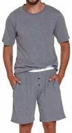 Piżamy męskie - Bawełniana piżama męska Dn-nightwear PMB.4332 szara - miniaturka - grafika 1