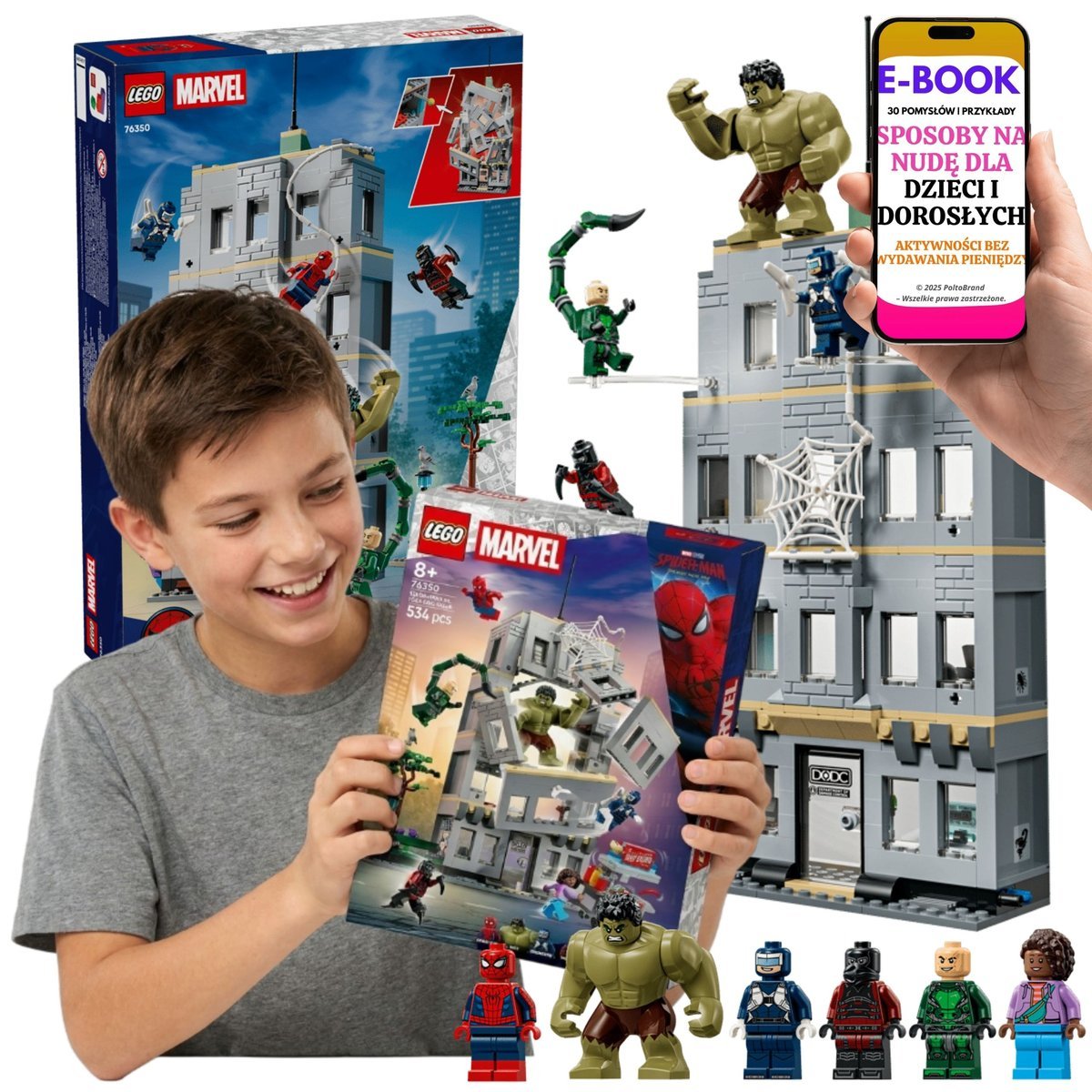 LEGO Marvel Epickie Starcie Prezent dla Dziecka (76350) + E-BOOK-3