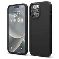 Etui i futerały do telefonów - elago Etui kompatybilne z iPhone 14 Pro Max, etui z płynnego silikonu, etui ochronne na całą obudowę, odporne na wstrząsy, smukłe etui na telefon, miękka wyściółka z mikrofibry, 17.0 cm (czarne) - miniaturka - grafika 1