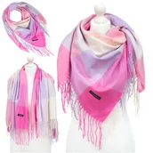 Apaszki i szaliki damskie - Duża Chusta Damska Kaszmirowa Koc Ciepły Kratka W Kratkę Kaszmir Kolory - Chu-H-9747-26 - miniaturka - grafika 1