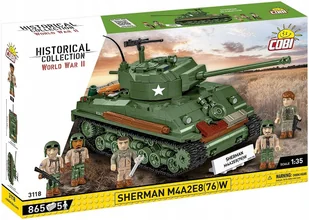 Klocki COBI 3118 Amerykański Czołg SHERMAN M4A2E8(76) 5 FIGUREK W ZESTAWIE! - Klocki - miniaturka - grafika 1