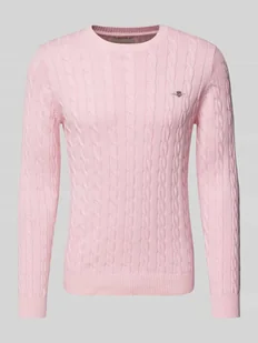 Sweter z dzianiny z okrągłym dekoltem - Swetry męskie - miniaturka - grafika 1