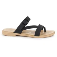 Sandały damskie - Sandały Crocs Tulum Toe Post Sandal W 206108-00W czarne - miniaturka - grafika 1