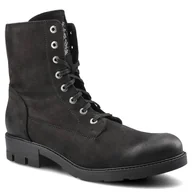 Botki damskie - Czarne Botki Karino Damskie Stylowe Buty Jesienne - miniaturka - grafika 1