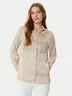 Koszule damskie - Guess Koszula W5RH40 WFQC2 Beżowy Regular Fit - miniaturka - grafika 1