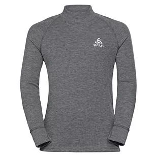 Odlo Unisex Active Warm Eco koszulka z długim rękawem, Odlo Steel Grey Melange, 116 cm - Koszulki dla dziewczynek - miniaturka - grafika 1