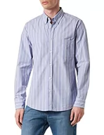 Koszule męskie - BOSS Rickert męska koszula w paski Regular -Fit z bawełnianej popeliny, Light/Pastel Purple538, S - miniaturka - grafika 1