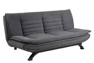 Sofy i kanapy - Sofa rozkładana Fanny ciemnoszara metalowa czarna kanapa do salonu zestaw tapicerowanych sof - miniaturka - grafika 1