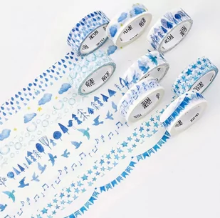 TAŚMA KLEJĄCA OZDOBNA ZŁOTA washi tape wzory 5m - Scrapbooking - miniaturka - grafika 1