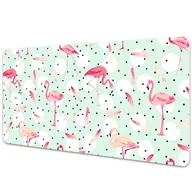 Podkładki na biurko - Podkład ochronny na biurko Flamingi i kropki 100x50 cm - miniaturka - grafika 1