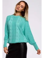 Swetry damskie - made of emotion Sweter w kolorze turkusowym - miniaturka - grafika 1