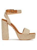 Espadryle damskie - DeeZee Espadryle KL-F20074-36 Beżowy - miniaturka - grafika 1