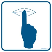 Systemy ekspozycyjne i znaki informacyjne - RA064 ZACHOWAJ CISZĘ, PN - PŁYTA PCV 1MM; (150X150MM) - miniaturka - grafika 1