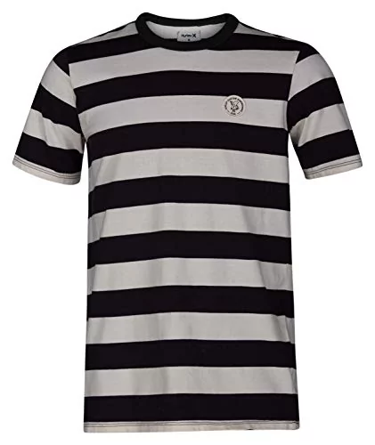 Hurley chłopięcy B Custom Striped Top Ss T-Shirt szary Oil Grey L BQ0591
