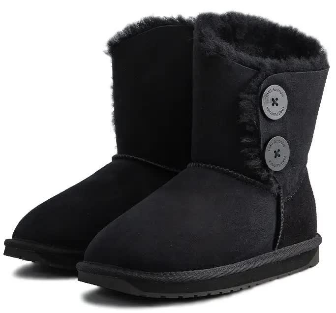 Buty damskie EMU AUSTRALIA czarne śniegowce ocieplane skórzane r. 38 24 cm