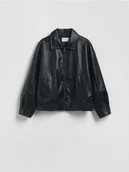 Kurtki damskie - Reserved - Kurtka z imitacji skóry - czarny - miniaturka - grafika 1