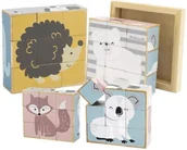 Zabawki sensoryczne - Drewniane Klocki Z Obrazkami Układanka dla niemowląt Puzzle najmłodszych 44024 18m+ - miniaturka - grafika 1