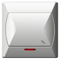 Wyłączniki światła i elektryczne - Łącznik schodowy z poświetleniem akcent biały - miniaturka - grafika 1