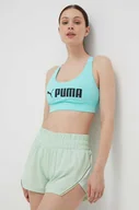 Bielizna sportowa damska - Puma biustonosz sportowy Fit kolor turkusowy - miniaturka - grafika 1