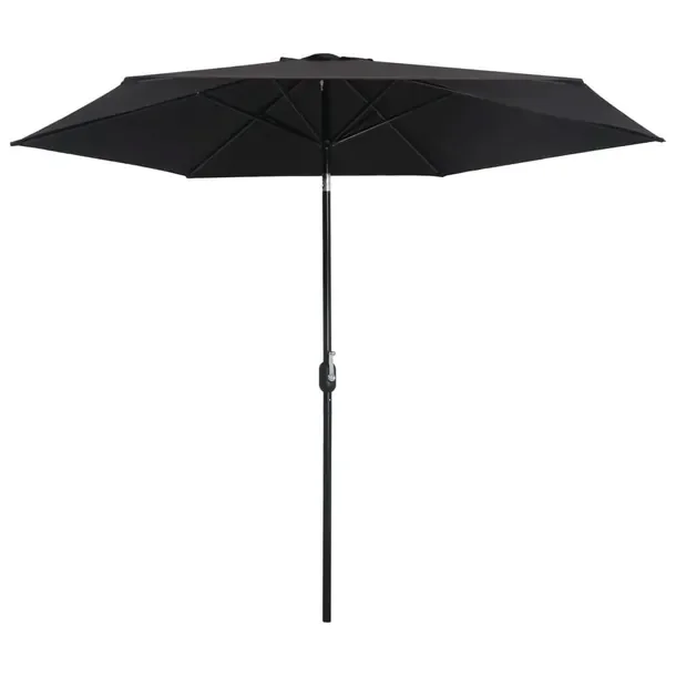Parasol ogrodowy UV z mechanizmem korbkowym, czarny, 300 x 222 cm, Ø38 mm