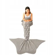 Koce - Koc ogon syreny w łuski : Kolor - Szary - miniaturka - grafika 1