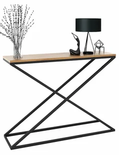 Konsola w stylu loft czarny + dąb lancelot A5-E18 - Konsole i sekretarzyki Konsola w stylu loft czarny + dąb lancelot A5-E18 - Konsole i sekretarzyki - miniaturka - grafika 1
